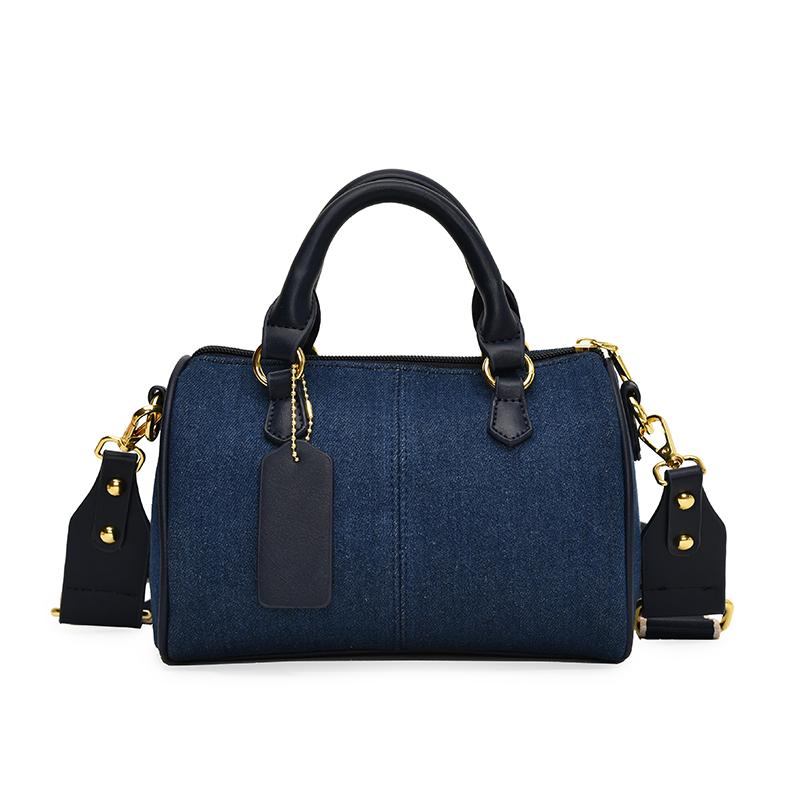 

Patchwork Colorblock Mini Handbags For Women Denim Shoulder Cross Body Bags Casual Street Small Boston Bag Designer Purses 20.5x14x6.5cm