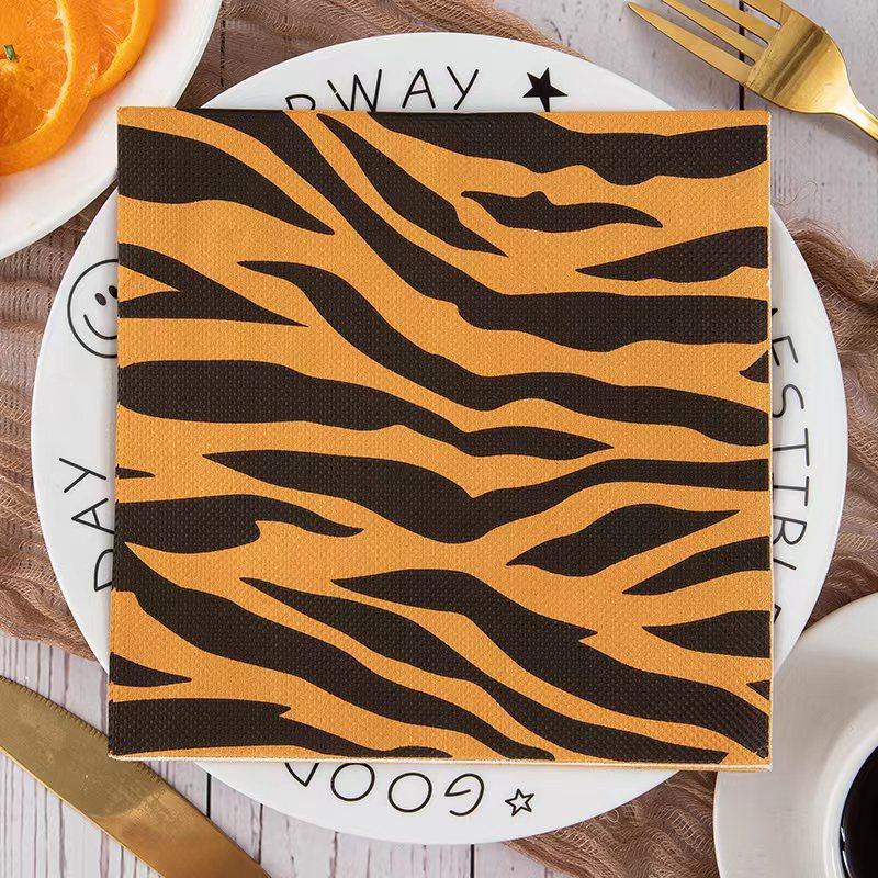 20PC/BAG Nordic Style Fashion Leopard Print Napkin Party Celebration Decorative Paper Restaurant Home Fashion Theme Paper Napkin