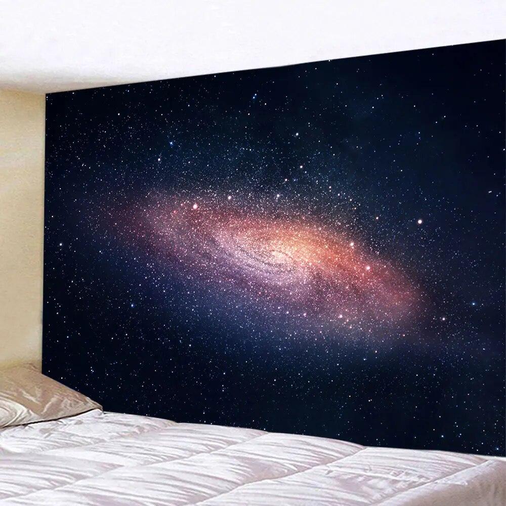 

Гобелен со звездным небом и галактикой, Луна, Вселенная, космическая туманность, настенная подвесная ткань для дома, спальни, украшения общежития 150x130cm