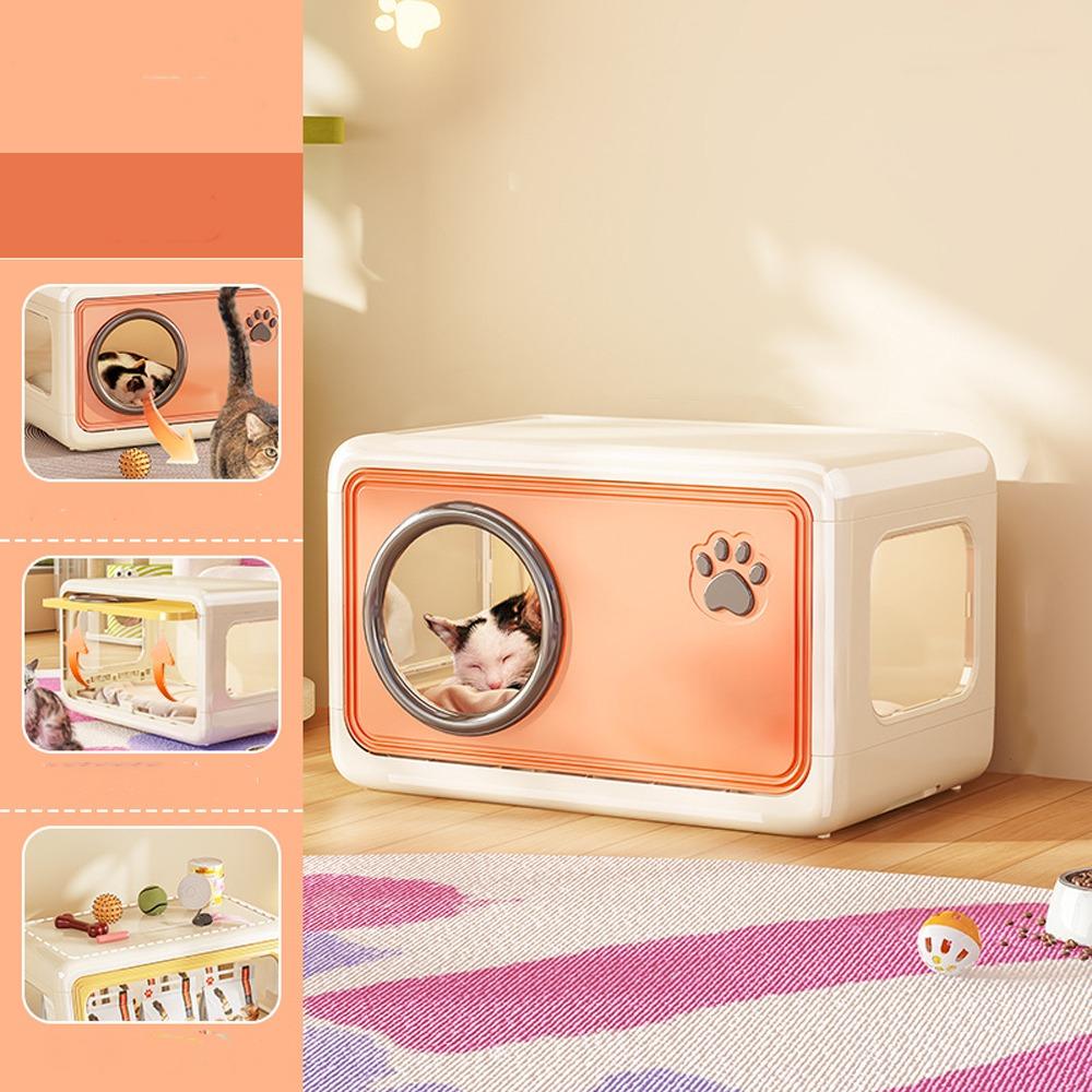 Ventilated Cat Shelter Double Layer Cat Sleep House Semi Enclosed Cat Bed  for Small Cat Dog