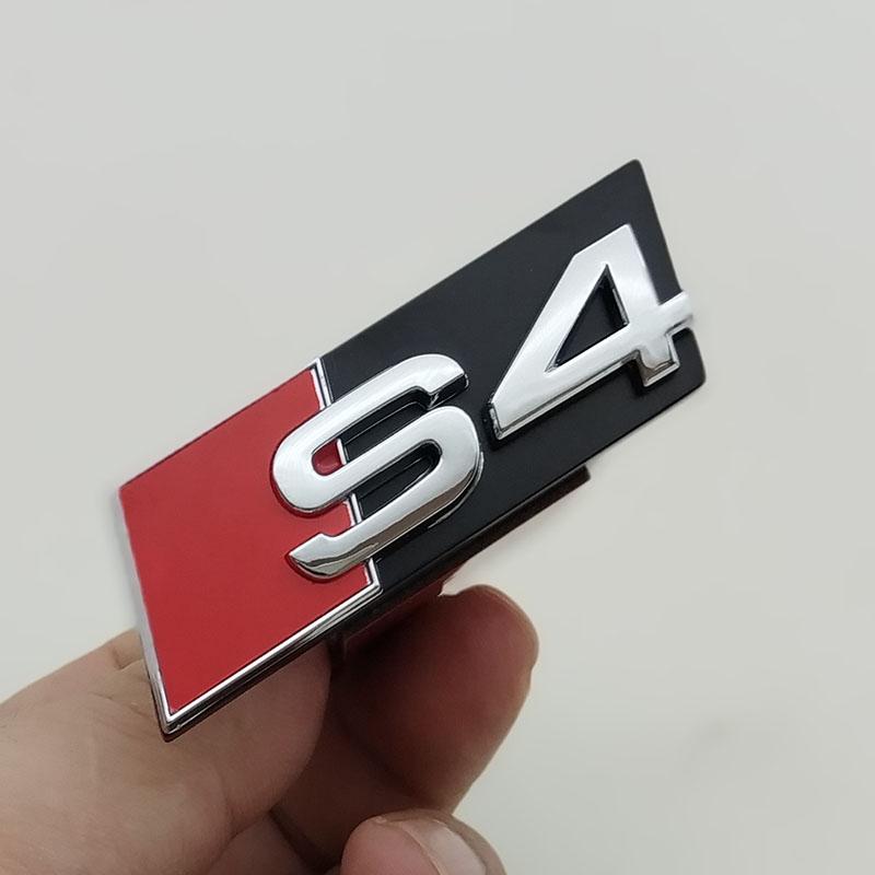 For c11 RS3 3D ABS Chrome Black Logo S3 S4 S5 S6 S7 S8 Emblem Car Front Grill Badge For c11 S 3 4 5 6 7 8 Auto Styling Accessories