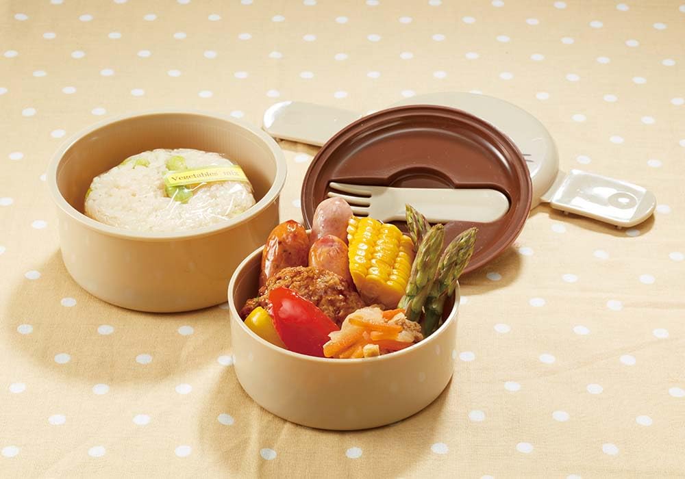 Skater Bento Made in Disney Yururun Mickey Minnie Box, 500ml, Two-Tier, Round, Antibacterial, Japan, & Design, ONWR1AG-A