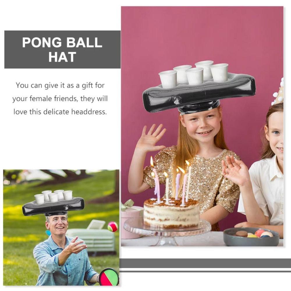 Triangle Cap Toss Game Hat Beverage Cup Mats Party Toss Game Inflatable Pong Hat Garden Party