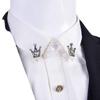 Zhang Songwen Inspired Crystal Brooch: Men's Crown Collar Pin & Shirt Ornament