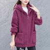 Autumn Winter Lady Coat Solid Color Drawstring Fleece Wear-resistant Women Jacket  Women Jacket Winter Loose Zipper Cardigan Coat