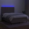 Maison Exclusive - Sommier à lattes de lit et matelas et LED Taupe 140x190cm Tissu