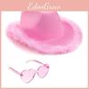 American Independence Day Star Cowgirl Hat With Heart Glasses For Halloween Party Costumes