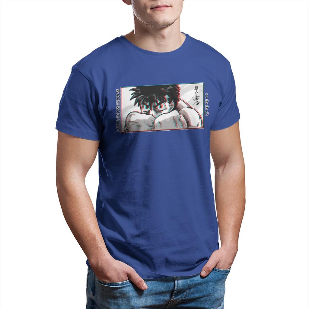 Novelty Makunouchi Ippo T-Shirt Men Round Neck 100% Cotton T Shirts Hajime No Ippo Anime Short Sleeve Tees Unique Clothes