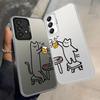 Funny Cat Clear Couple Paired Back Phone Cover Case for Samsung Galaxy A54 A72 A51 A52 A04 A05 A71 A03 A06 A07 A50 A10 A20 A56