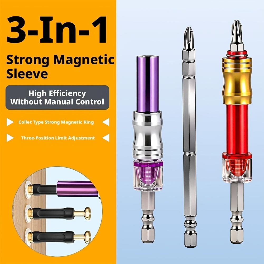 Magnetic Screwdriver Bit Holder with Depth Adjustment and Hexagonal Shank, Quick-Change Drill Adapter for Woodworking, Carpenter