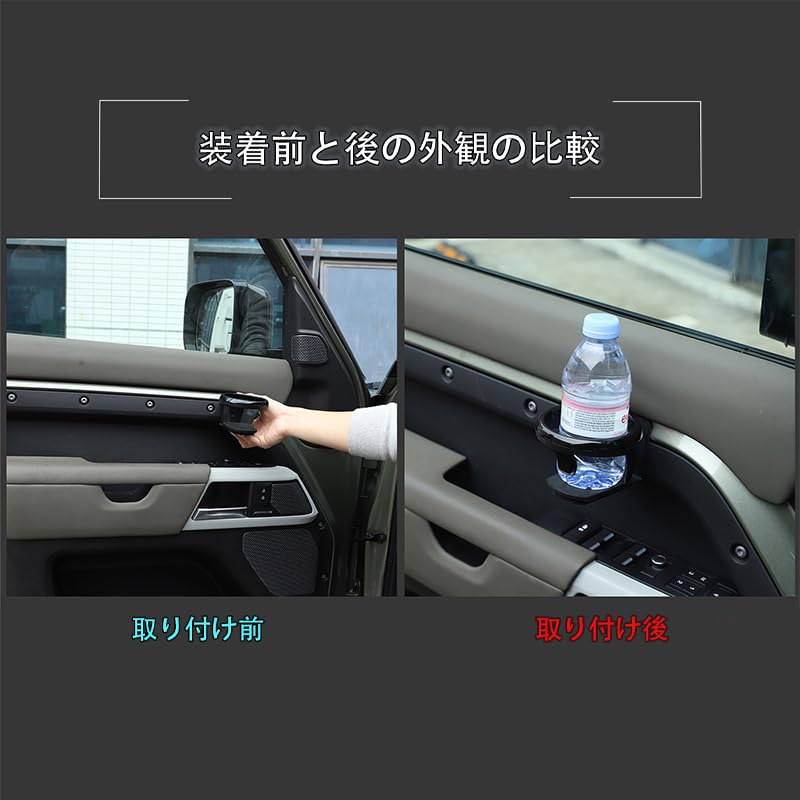 METYOUCAR Round Carbon Steel Door Cup Holder for Land Rover Defender and 130 Ideal for Customizing Your 90, 110, (2020-2025) - Interior.