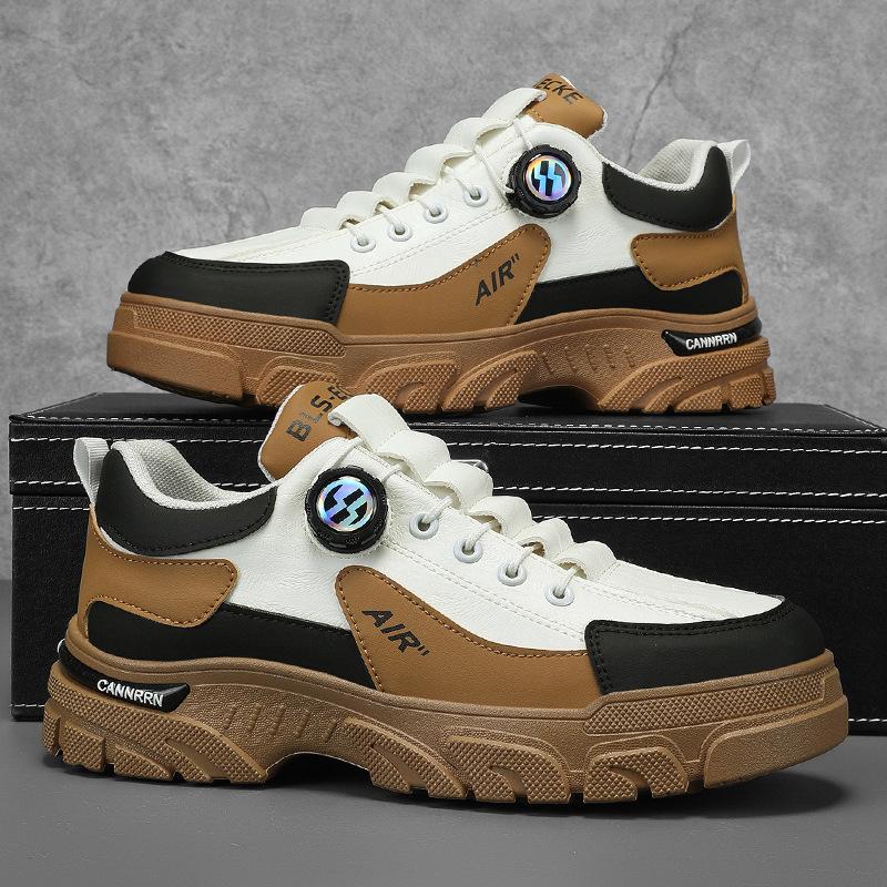 Men's shoes autumn new outdoor breathable low-top wear-resistant rotary buckle tooling shoes casual sports trendy shoes
