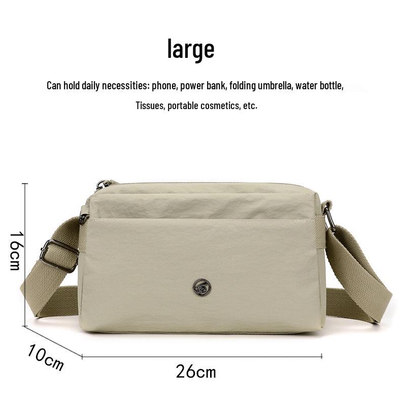 2025 New Women's Lightweight Multi-Layer Crossbody Canvas Bag - Korean Casual Shoulder/Small Bag