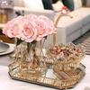 Large Capacity Flower Basket Shape Fruit Plates Glass Dried Fruit Plate  Centerpiece Decoration