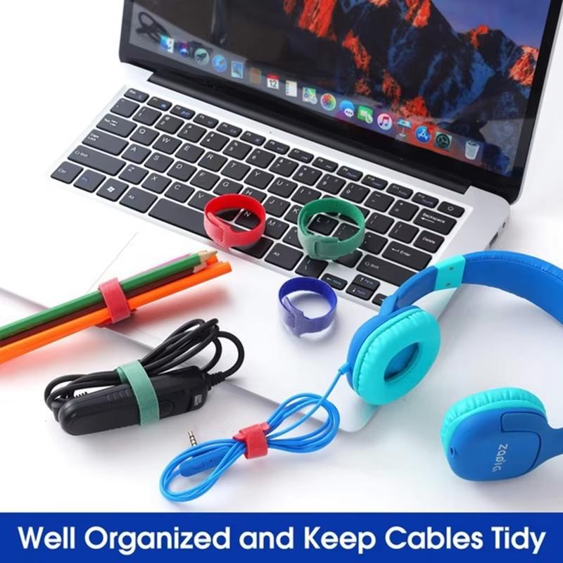 10-100pcs Releasable Cable Organizer Ties Mouse Earphones Wire Management Nylon Cable Ties Reusable Loop Hoop Tape Straps Tie