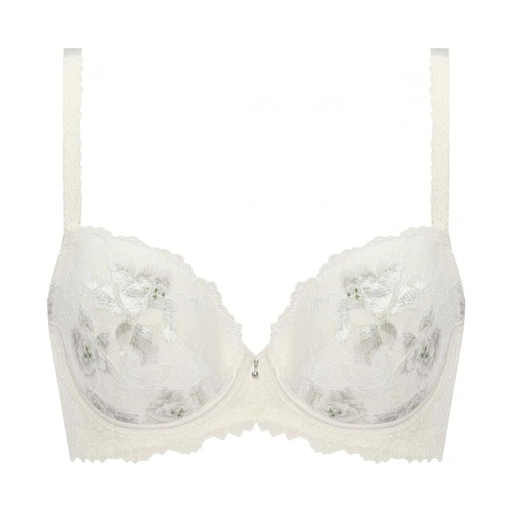 Triumph Red Label by Triumph 0100 10215407 Underwire Bra with Pads for Beautiful Cleavage and Flattering D85 M015 Sides, (White)