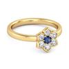 Blauer Saphir Blumenring - 925 Sterlingsilber Gold Vermeil