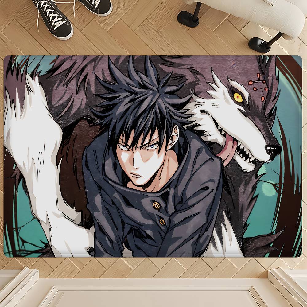 Anime Fushiguro Megumi Jujutsu Kaisen Door Mat Washable Non-Slip Living Room Sofa Chairs Area Mat Kitchen Doormat Area Rug