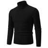 Men's High Neck Sweater Solid Color Pullover Knitted Warm Casual Turtleneck Sweatwear Woolen Mens Winter Outdoor
