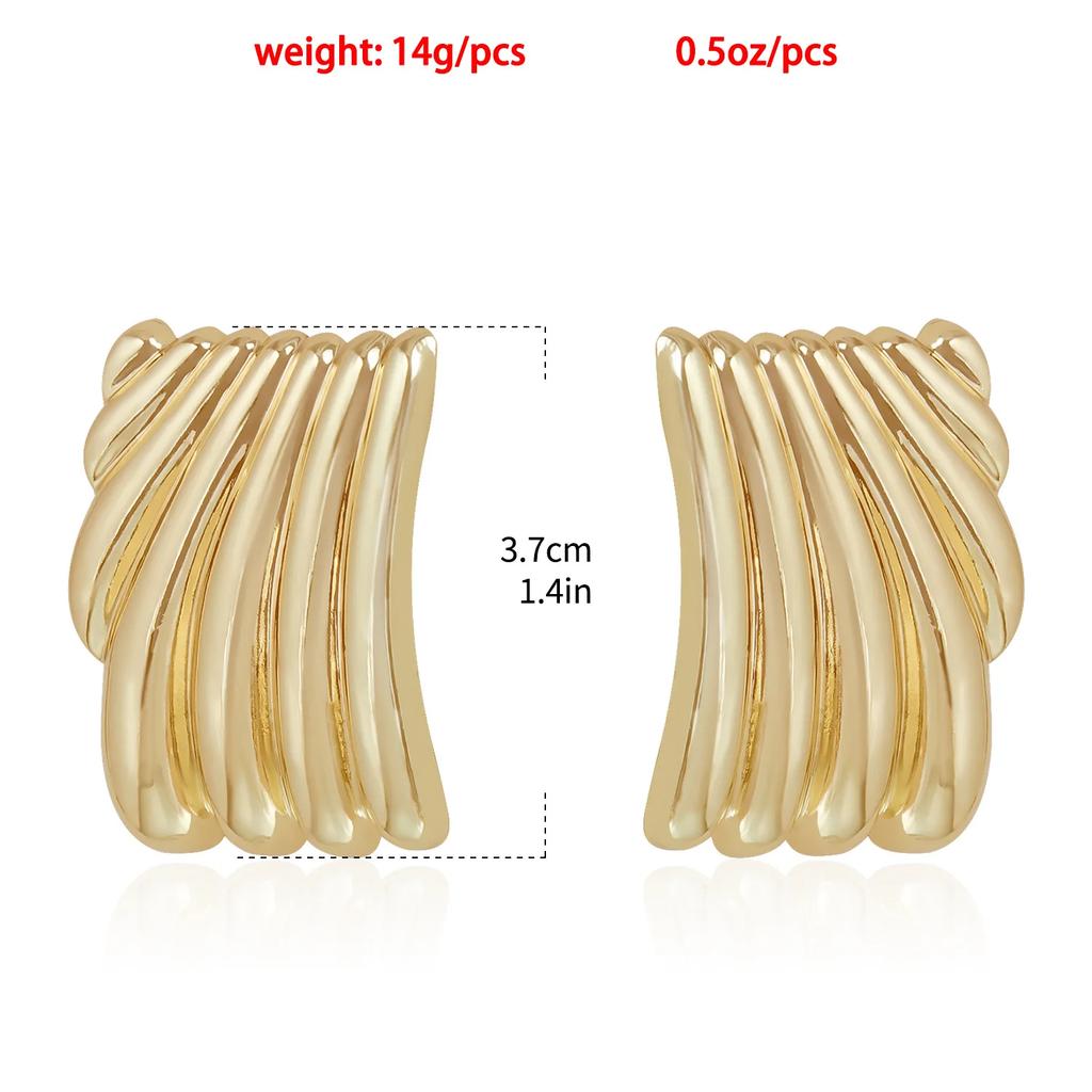 Fashion Gold Square Geometric Pendant Earrings for Women Elegant Earrings Jewelry