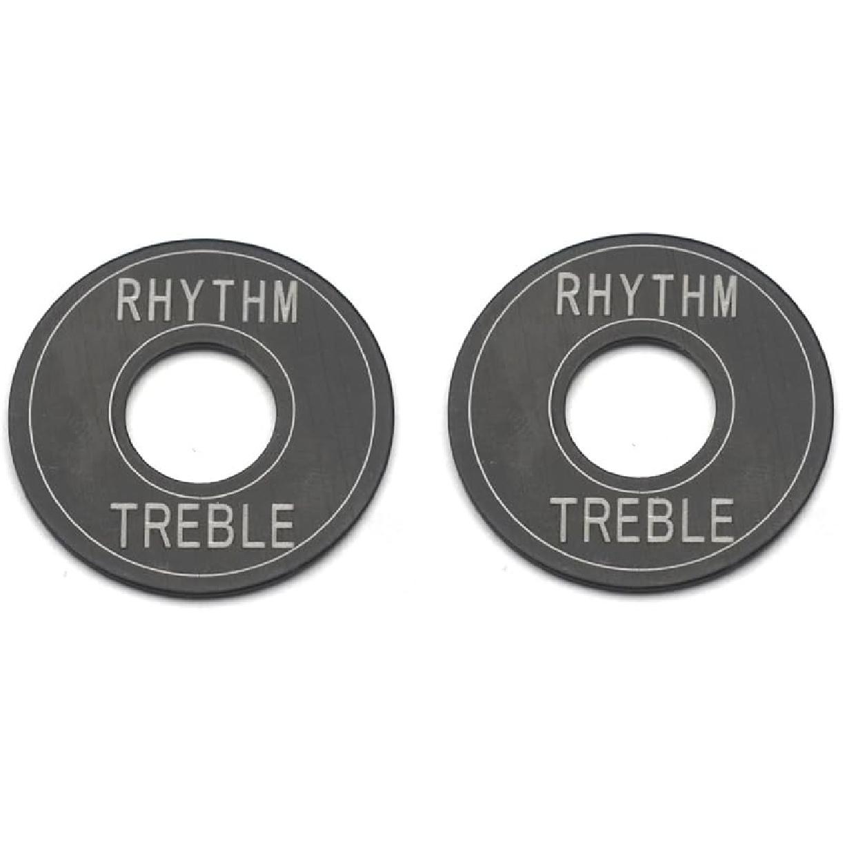 Black 2Pcs Guitar Switch Ring Aluminum Toggle Switch Plate Rhythm Treble Washer Ring for Electric Guitar