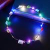 10-80PCS  Halloween Light Up Flower Garland Headband for Party Costume Hair Accessory Glow In The Dark Headwear Decoration