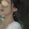Французские ретро серьги-подвески с натуральным пресноводным жемчугом женственность легкая роскошь нишевый дизайн универсальные серьги-гвоздики