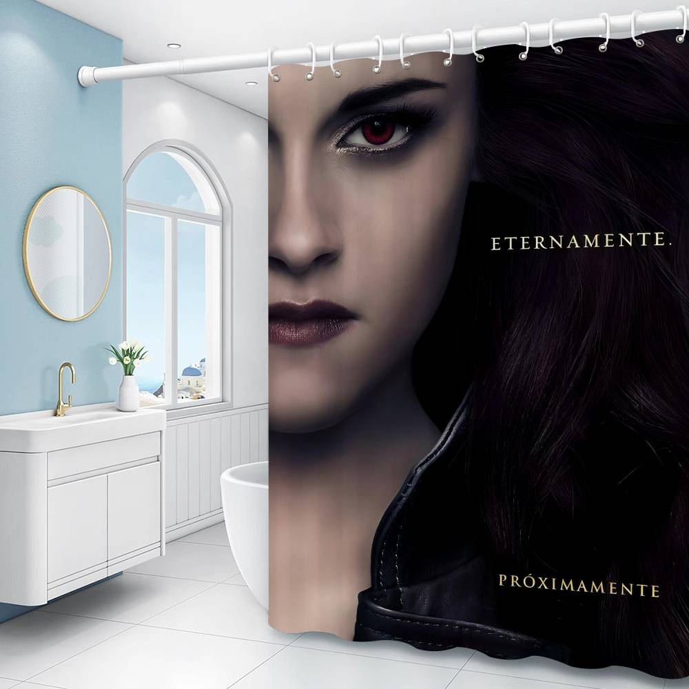 

Классический фильм Сумерки Смешная и креативная пляжная шторка для душа Водонепроницаемая полиэстеровая занавеска для ванной для декора ванной комнаты с крючками 90x180 cm