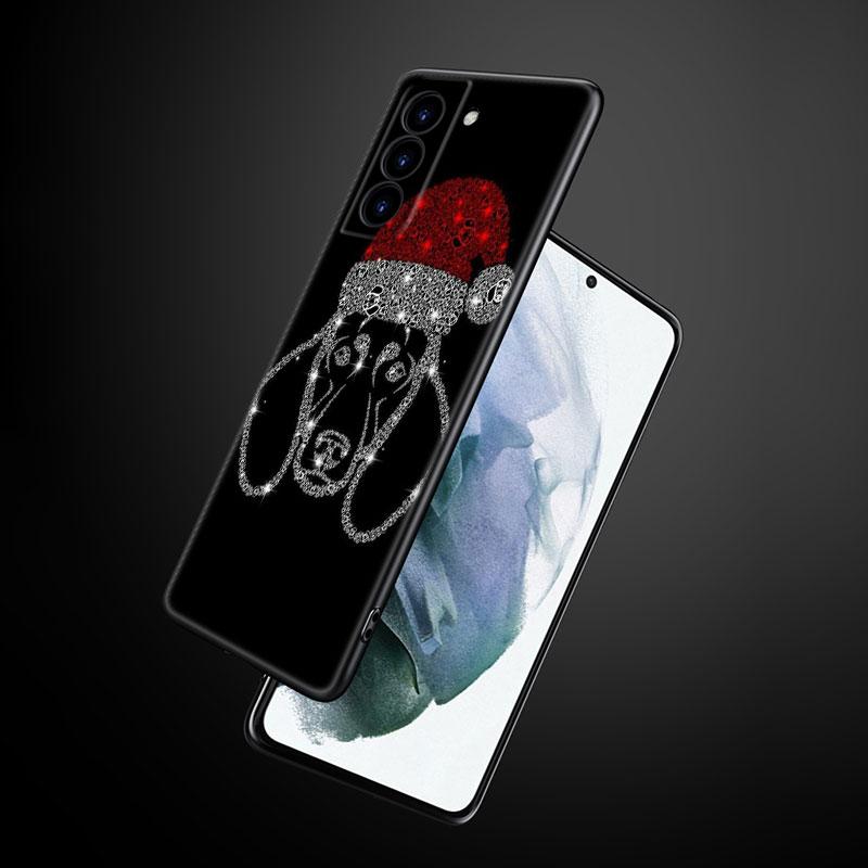 Cute cartoon Dachshund Dog Phone Case For Samsung Galaxy S22 Pro S21 S20 Ultra FE S10 Lite 5G S10E S9 S8 Plus Soft Black Cover