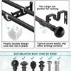 Black Aluminum Alloy Heavy Duty Single Curtain Rod Brackets for Curtain Rod Window Hardware Rod Pole Bracket