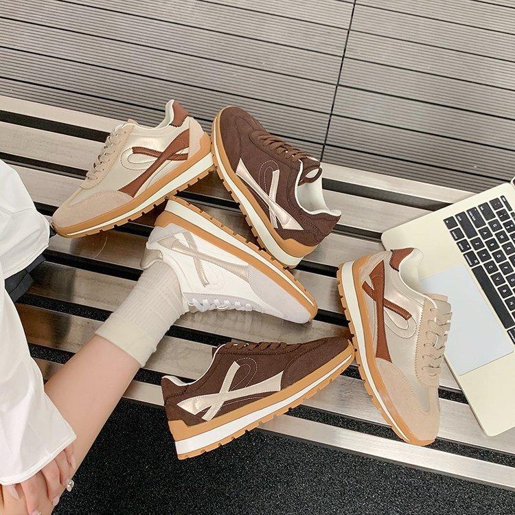 Forrest Gump Shoes Women's 2025 Autumn New Versatile Retro Platform German Training Shoes Sports Leisure Fashion Jogging Women's Shoes