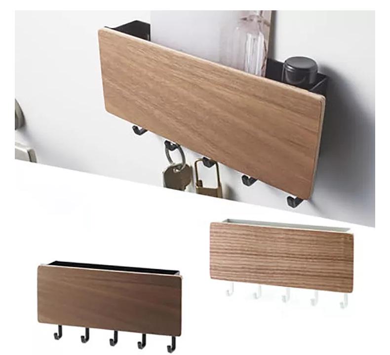 Japanese Wall-Mounted Key Holder and Storage Rack, Punch-Free Multifunctional Shelf