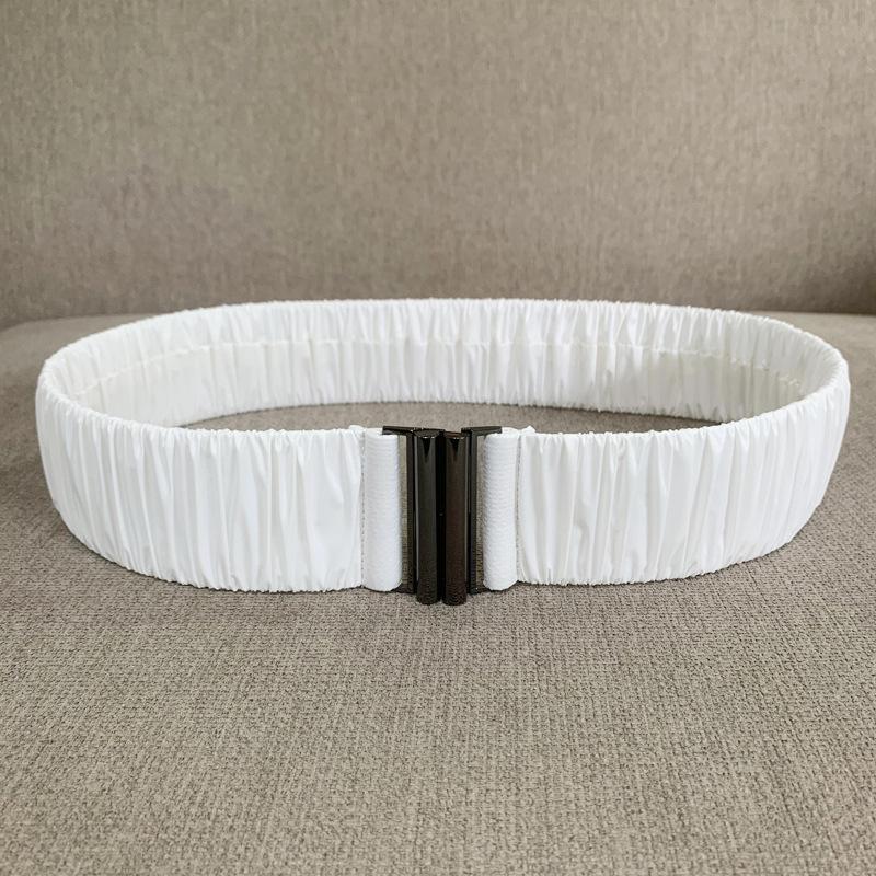 Down Fabric Smooth Elastic Belt, Pleated Elastic Waist Seal, Women's Wide Hundred with Down Waist