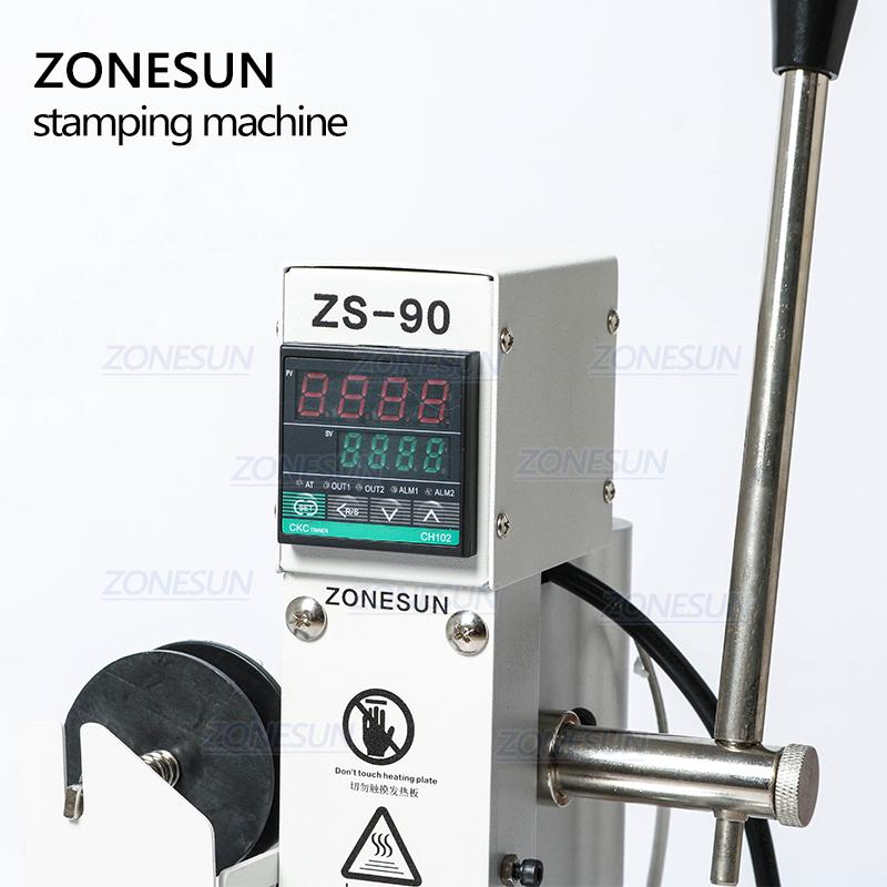 ZONESUN Two Work Plate Hot Foil Stamping Machine Manual Bronzing Machine for PVC Card Leather and Paper Stamping Machine