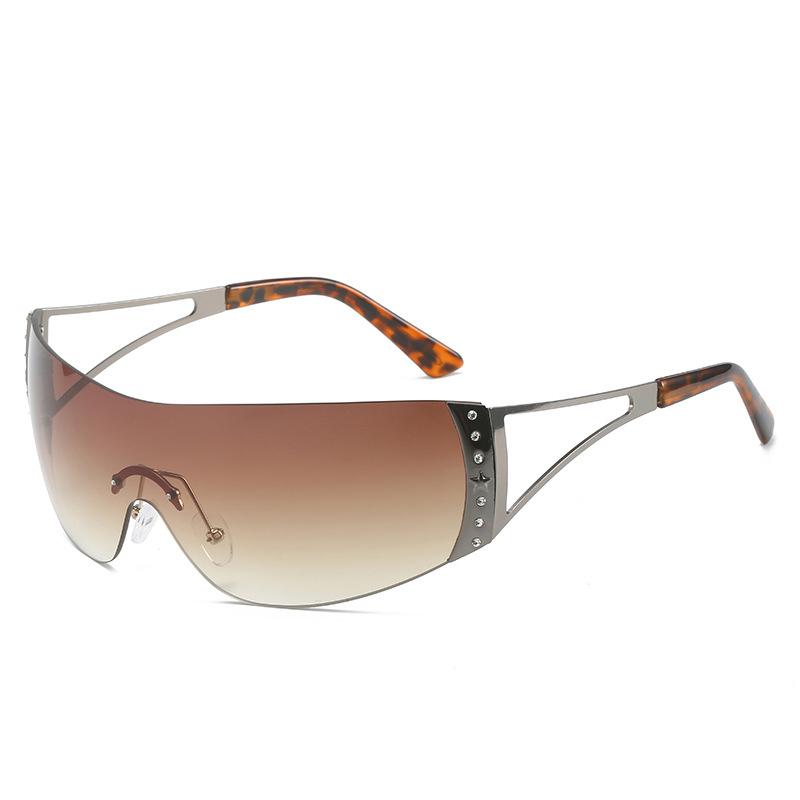 2000S Retro One Piece Sunglasses Women Men Luxury Oversized Wrap Around Sun Glasses UV400 Ladies New Fashion Eyewear Shades