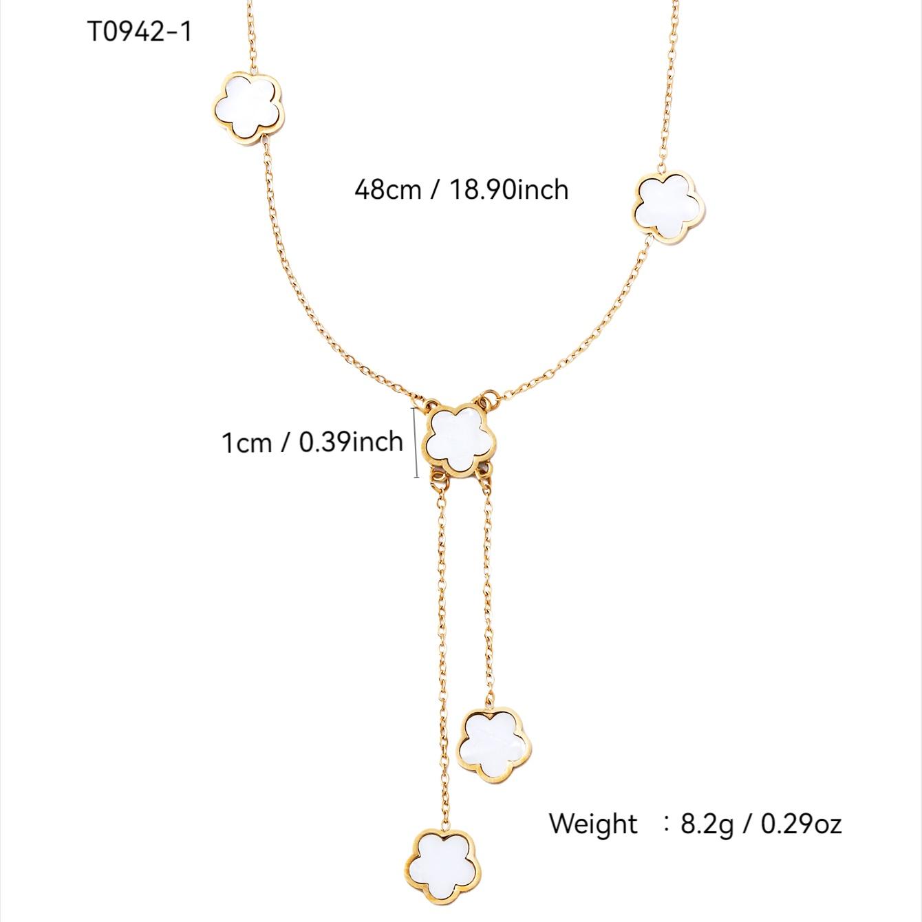 Корейская мода Темперамент Маленький Свежий Нержавеющая Сталь 18K Позолоченное Мать-Циркон Пятилистный Клевер Цветок Ожерелье Женское