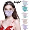 10PC Colorful Print for Face Mask Disposable Earloop Mask