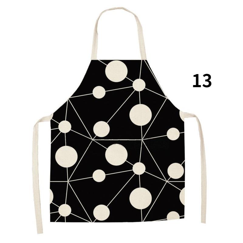 Grembiule da donna in lino bianco e nero con lettere geometriche, accessori per la cottura, grembiule da cucina, grembiule da cucina uomo, grembiule da cucina