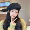 Women's Hat Knitted Autumn Winter Painter's Warm Plush Hat Wool Beret