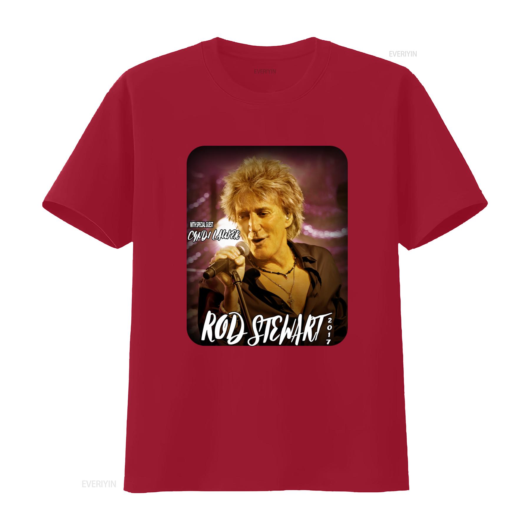 

Rod Stewart and Cyndi Lauper 2017 Concert Tour T Shirt Black Size L Crew Neck Long or s vintage Washed Breathable S