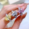 S925 Silver Oval Diamond Ring - Four-Prong Sparkly Fashion Jewelry