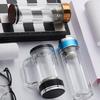 Maßgeschneiderte Werbe-Teetasse, Geschenktasse, Wasserbecher, isolierter doppelwandiger Glasbecher mit Henkel für das Büro
