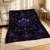 Purple Floral Medallion Coral Fleece Blanket