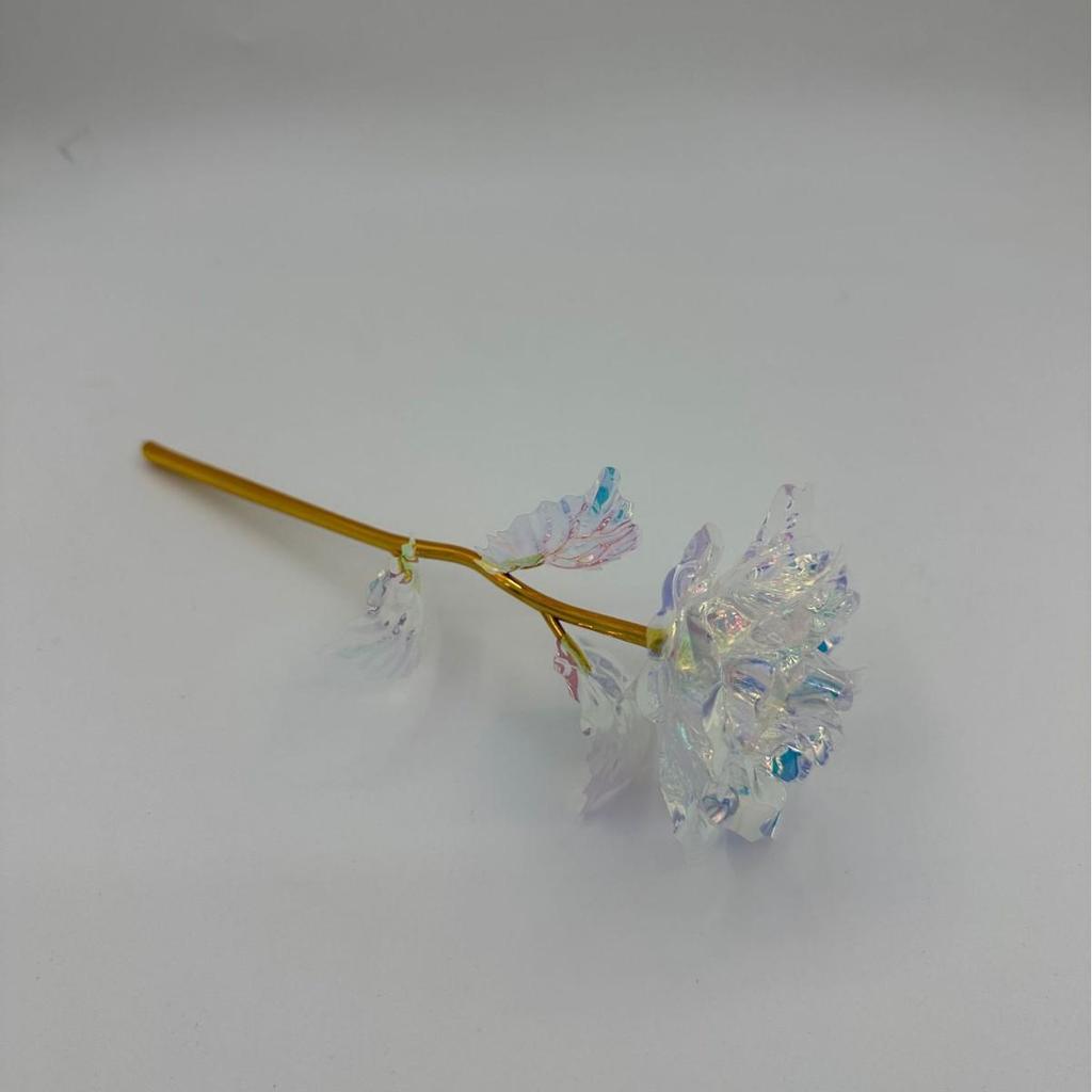 Seven-Color Preserved Rose with Gold Foil - Handmade Floral Gift for Valentine's and Mother's Day