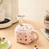 Creative Ceramic Cup Cartoon Giraffe Water Cup In’s Style Household Mug with Lid Large Capacity Coffee Cup
