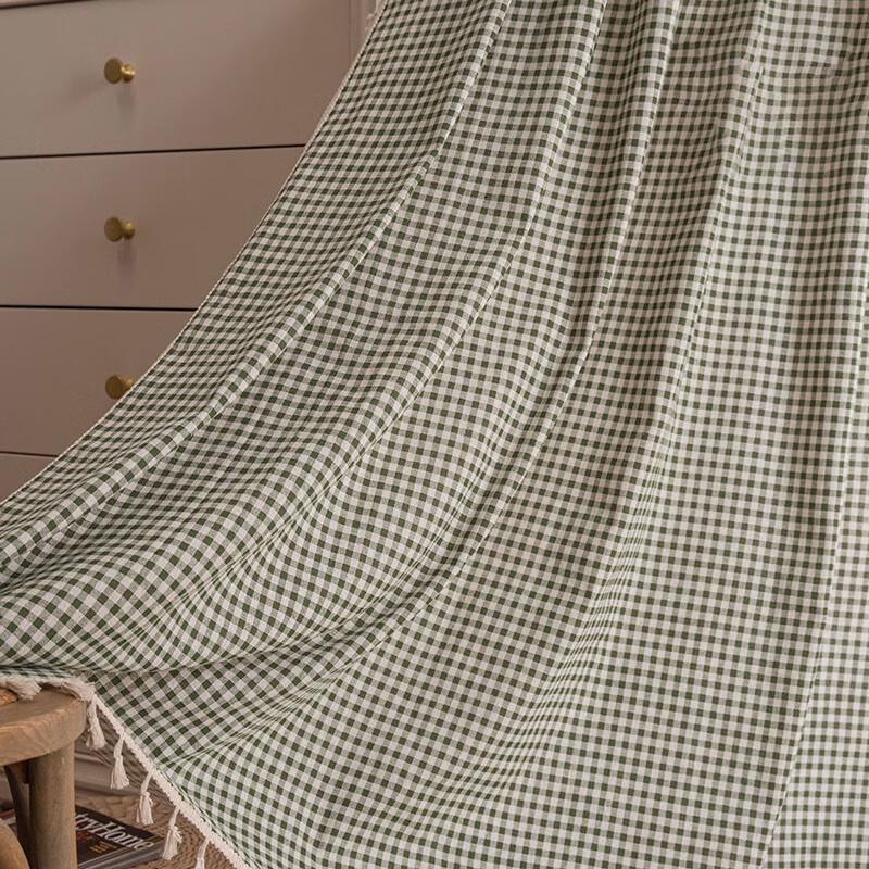 Jingga Plaid Semi-Blackout Rod Pocket Curtain