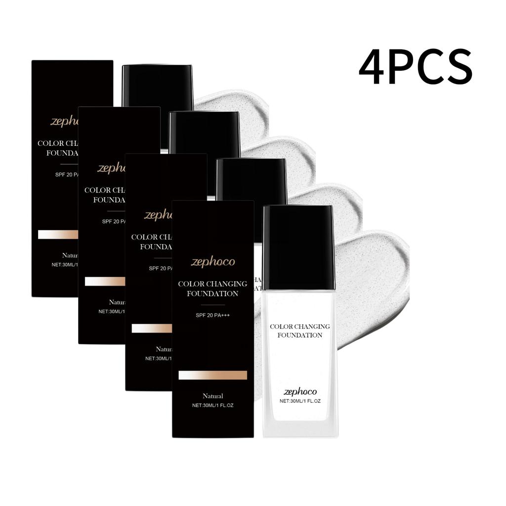 Zephoco Natural Color Changing Foundation Lightweight Sheer To Medium Coverage Hydrating Face Makeup For Daily Use 30ML