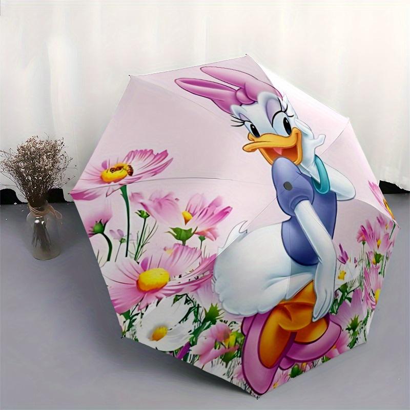 1pc Daisy Duck Automatic Opening and Closing Folding - A Good Choice for Gifts, Fashionable and Convenient Umbrella With Cute Cartoon Charac