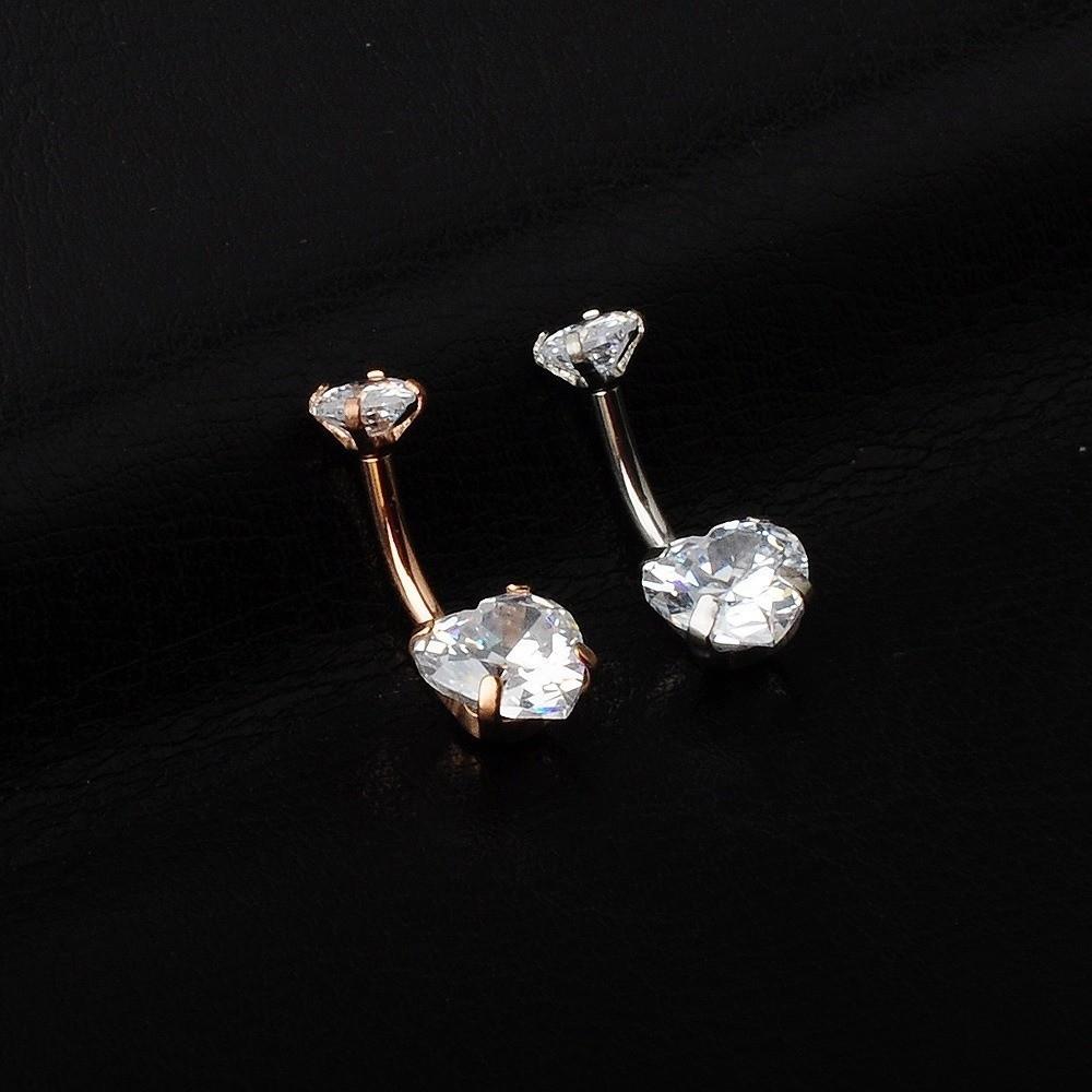 Körperschmuck aus Edelstahl Zirkon Bauchnabelpiercing Geschenk Herz Bauchnabelpiercing Damen