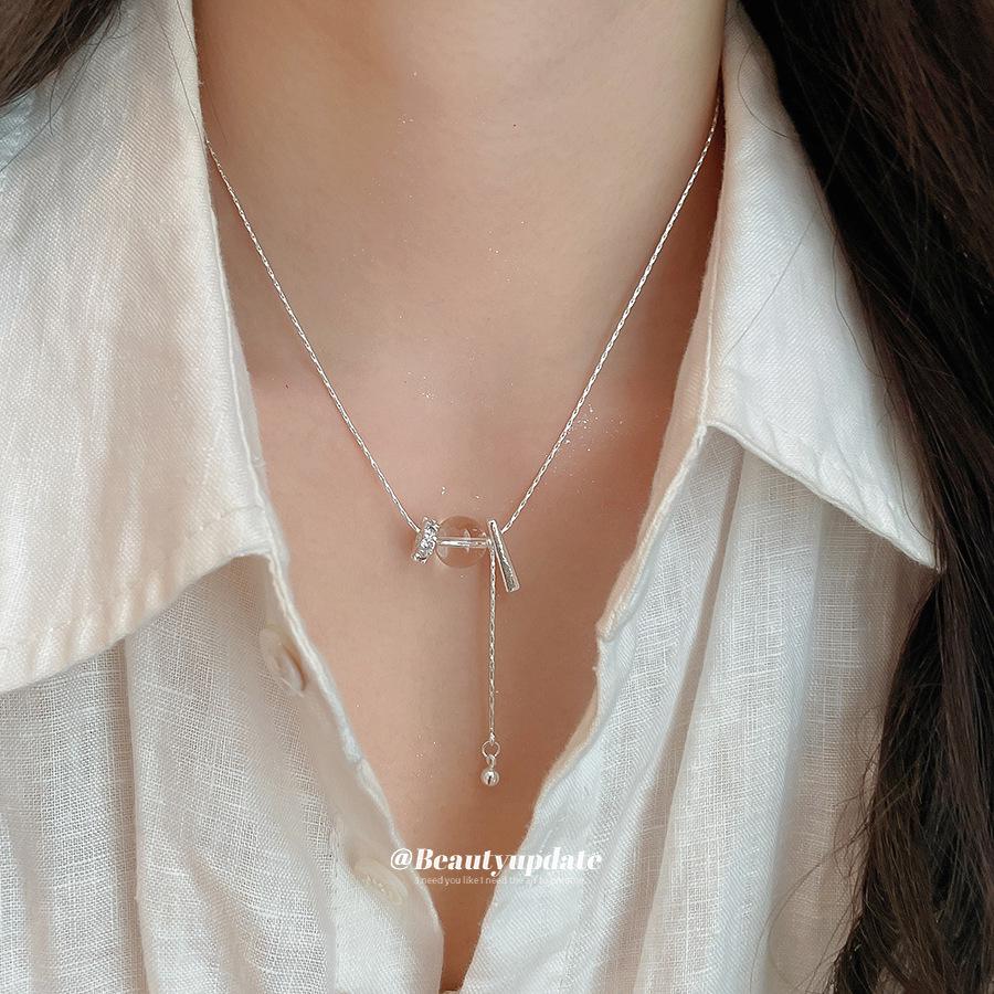 Premium Glass Bead Semi-Transparent Gourd Clavicle Necklace - Creative & Stylish